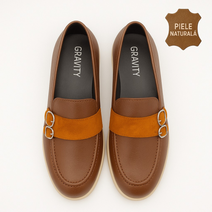 Pantofi din piele naturala Model GB2-Maro [3]