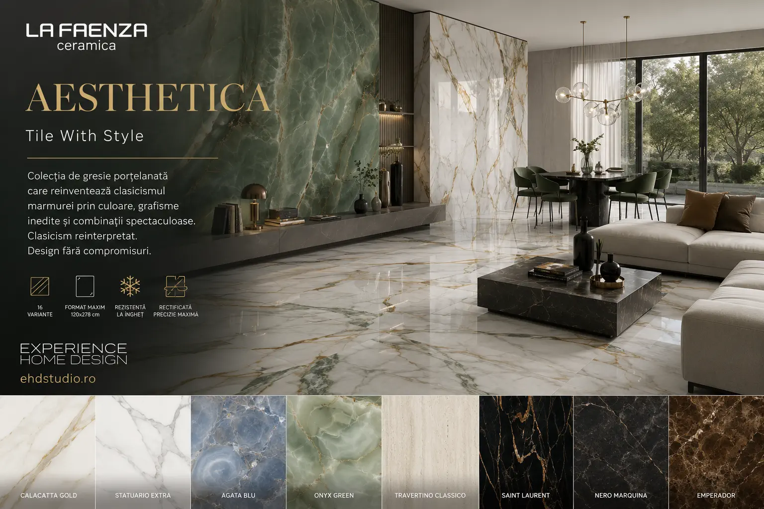 Aesthetica de la LaFaenza – colecția de gresie porțelanată care reinventează clasicismul marmurei