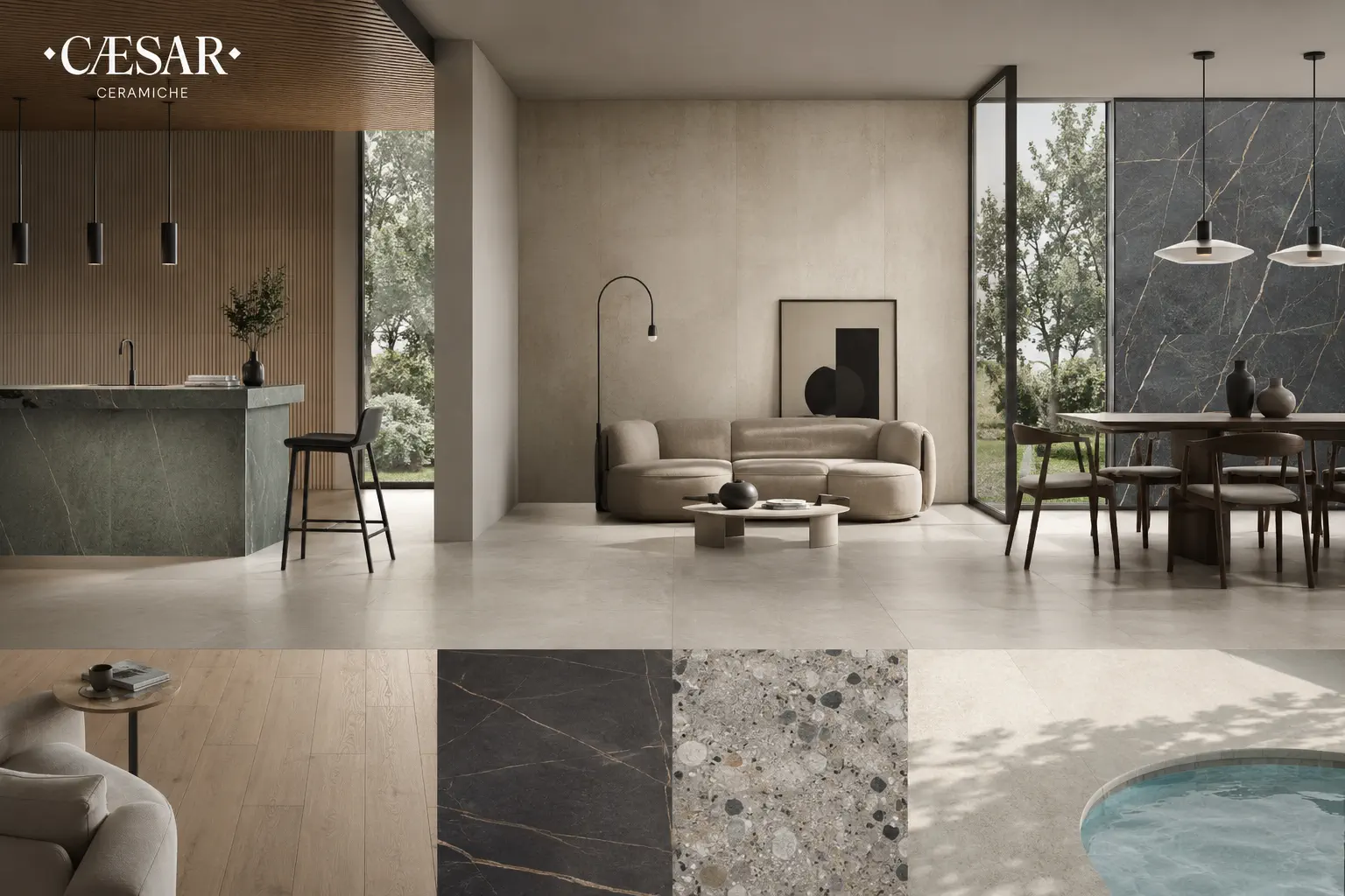 Caesar Ceramiche: gresia porțelanată italiană care transformă materia în proiect de arhitectură