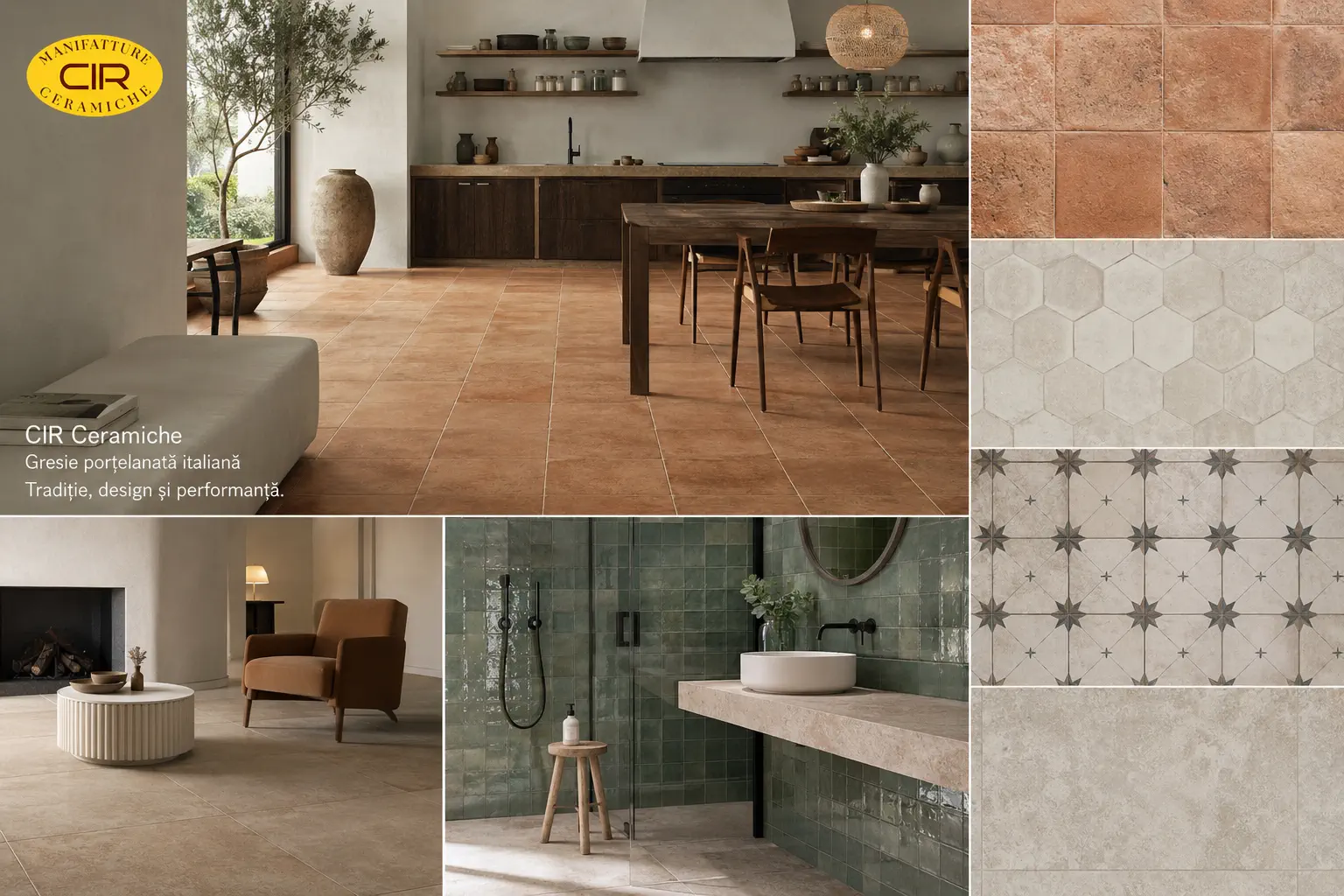 CIR Ceramiche, producătorul italian care transformă cotto și tadelakt în gresie porțelanată