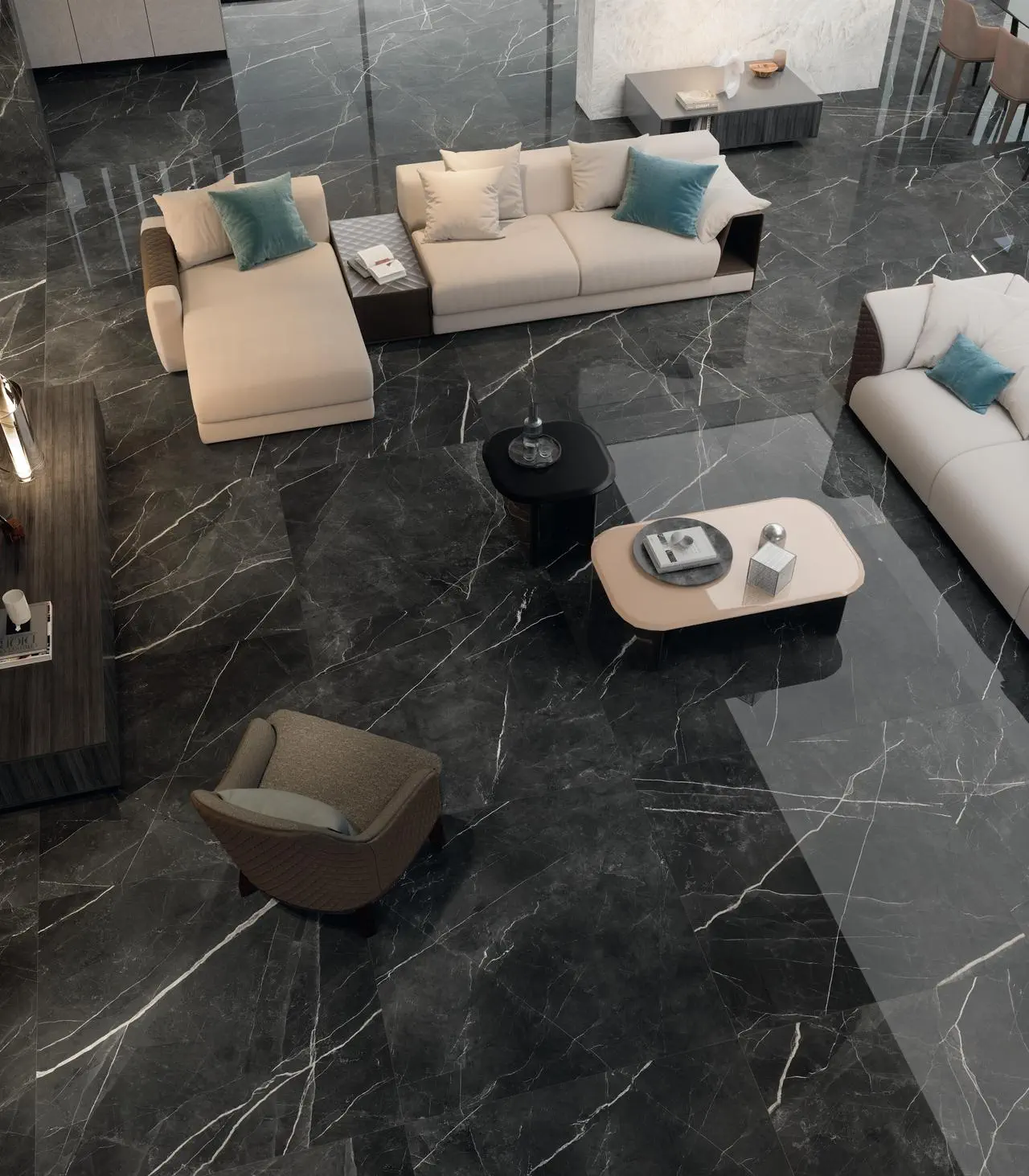 Marvel Gala Calacatta Black 120x120 Lappato 9 mm [16]