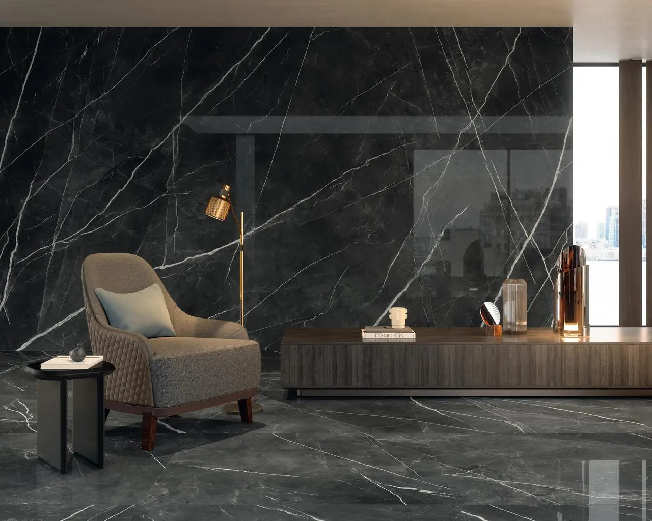 Marvel Gala Calacatta Black 120x278 Lappato 6 mm [11]
