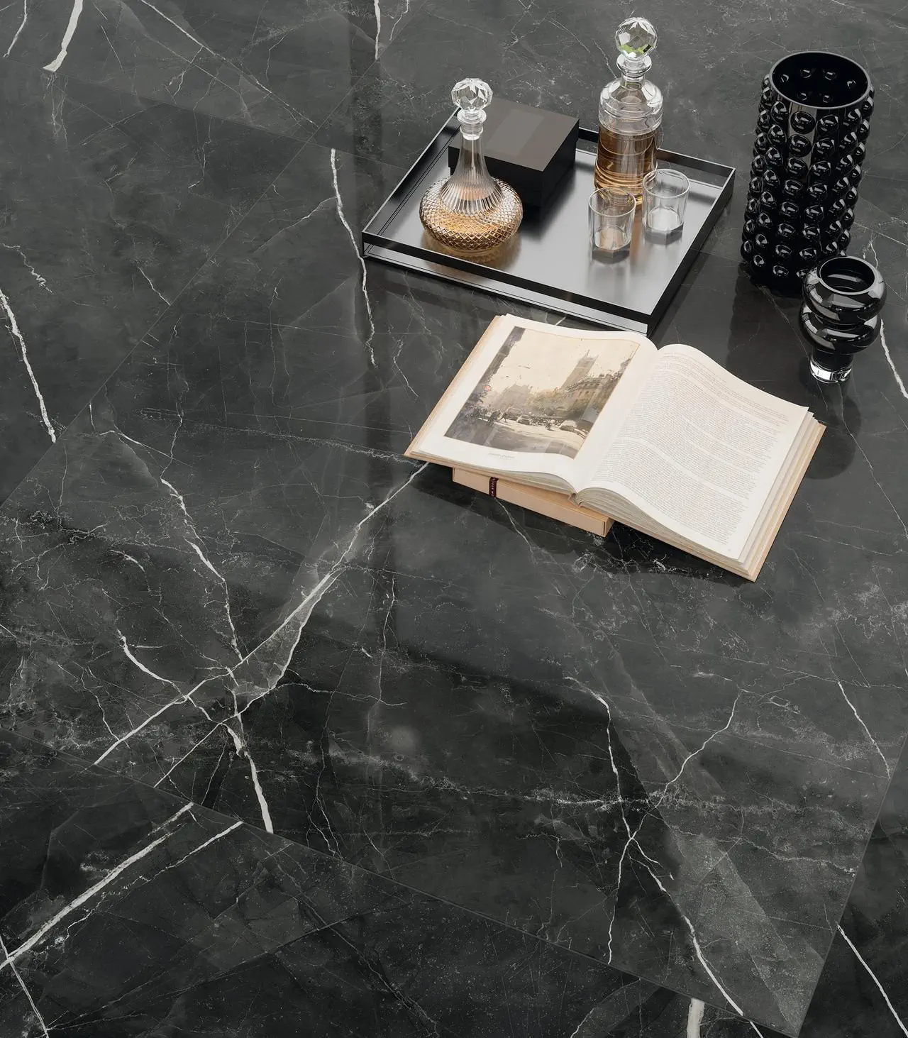 Marvel Gala Calacatta Black 60x120 Lappato 9 mm [12]