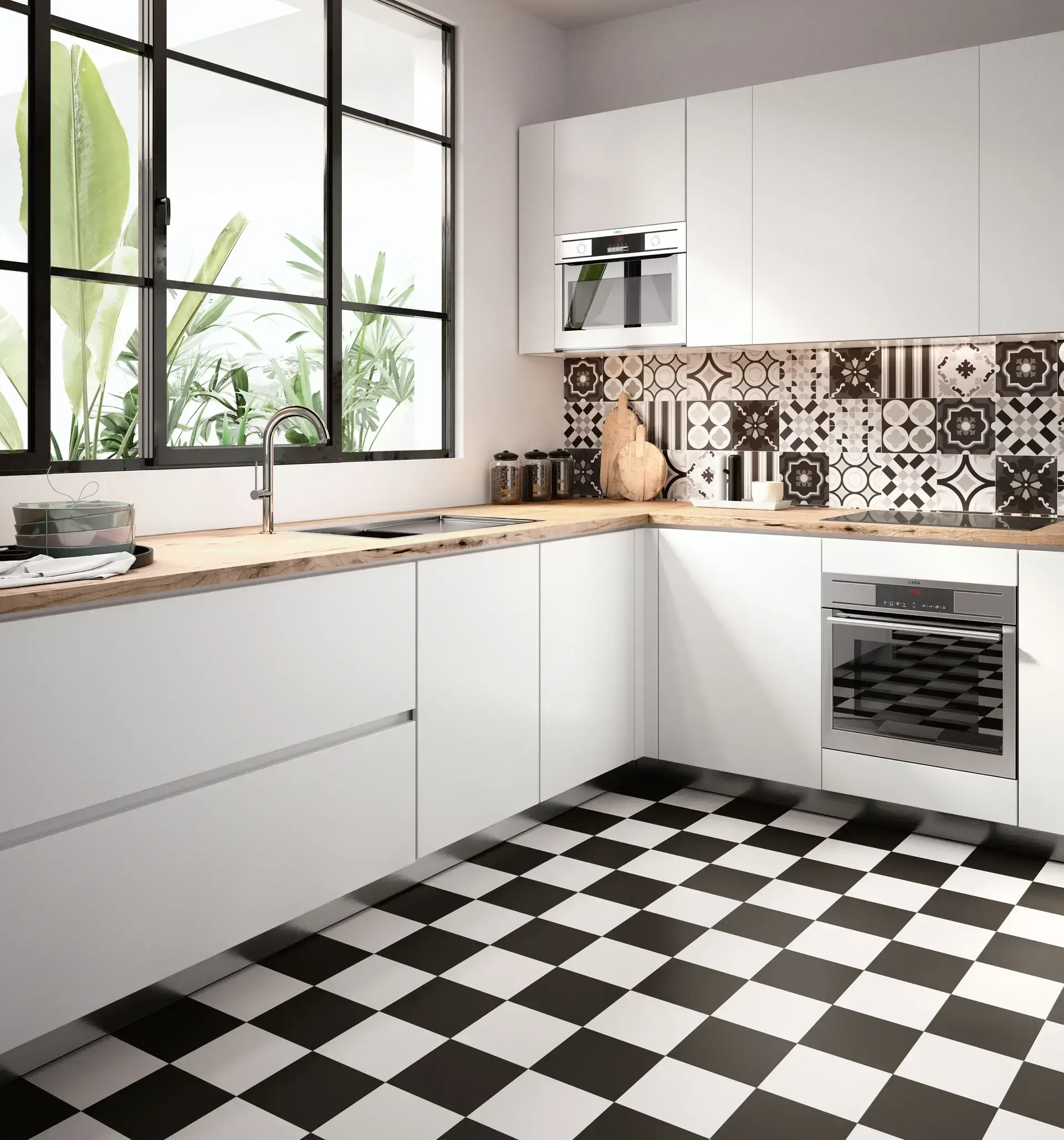 Patchwork Black&White Mix 20x20 Natural 9mm [11]