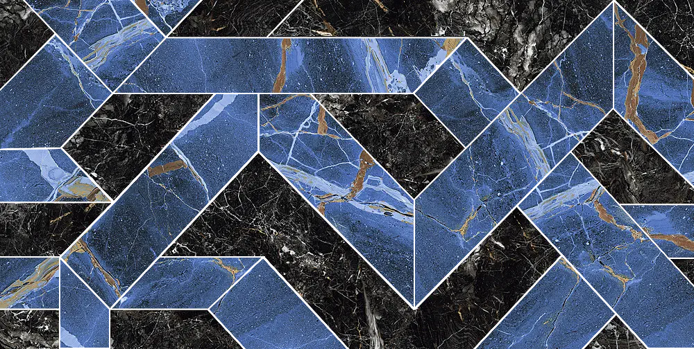 Rhapsody Outline Blue Decor 60x120 Lucios 7 mm [3]