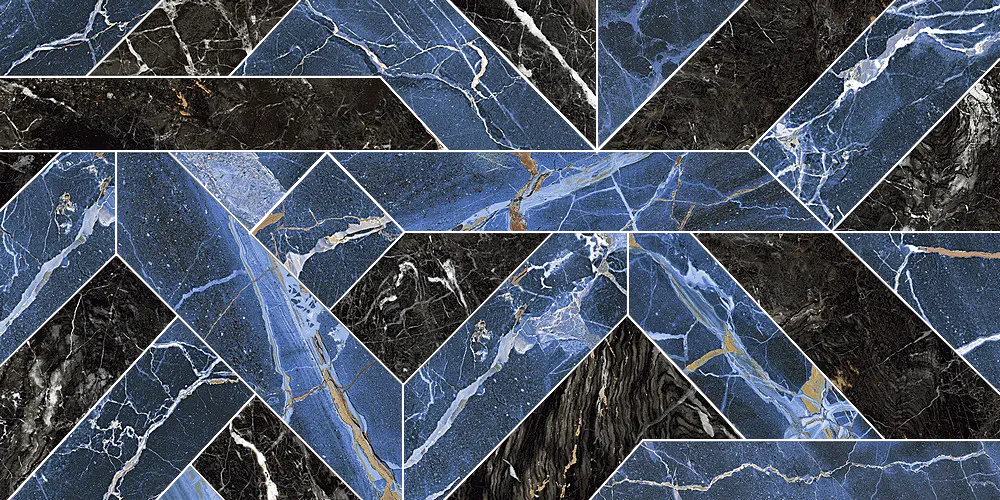 Rhapsody Outline Blue Decor 60x120 Lucios 7 mm [2]
