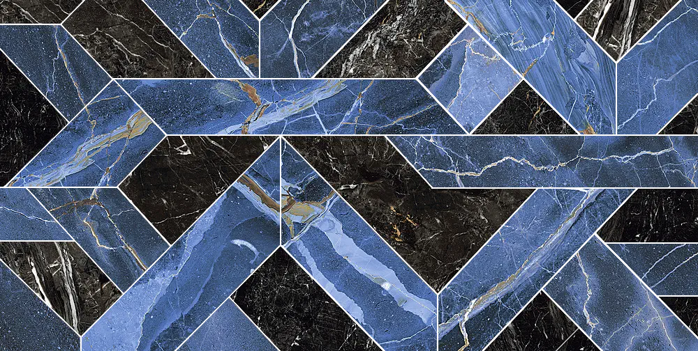 Rhapsody Outline Blue Decor 60x120 Lucios 7 mm [5]