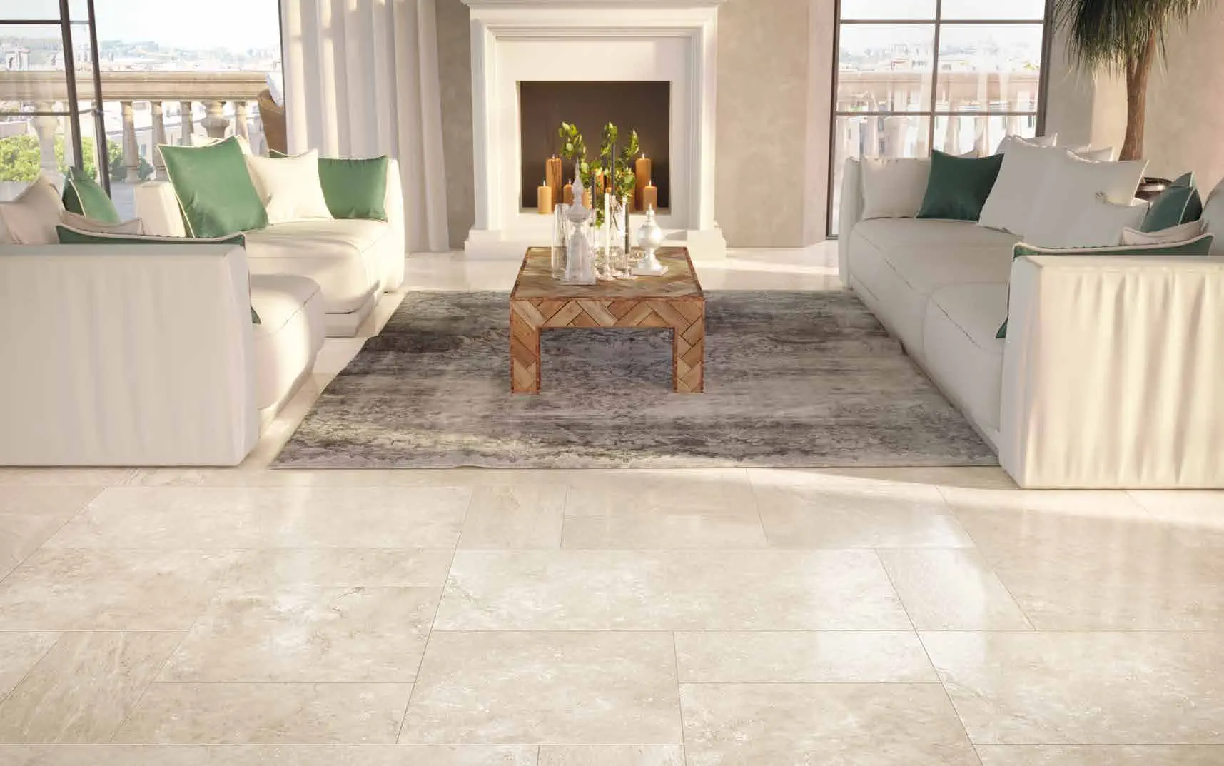 Tradition Travertin Beige 120x120 Natural 9 mm [8]