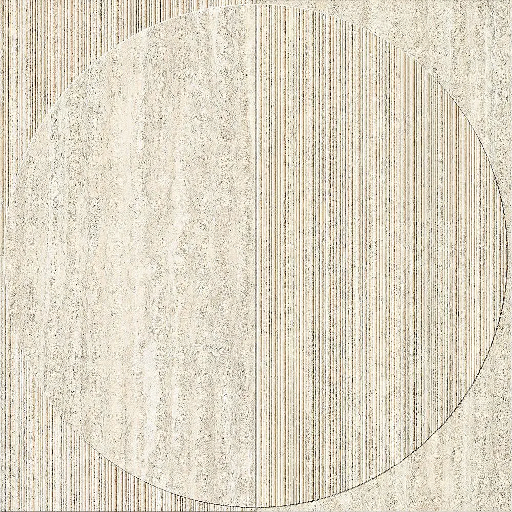 Italgraniti - I Travertini Bianco Vein Cut Decoro Radio 3D 120x120 Natural 9 mm