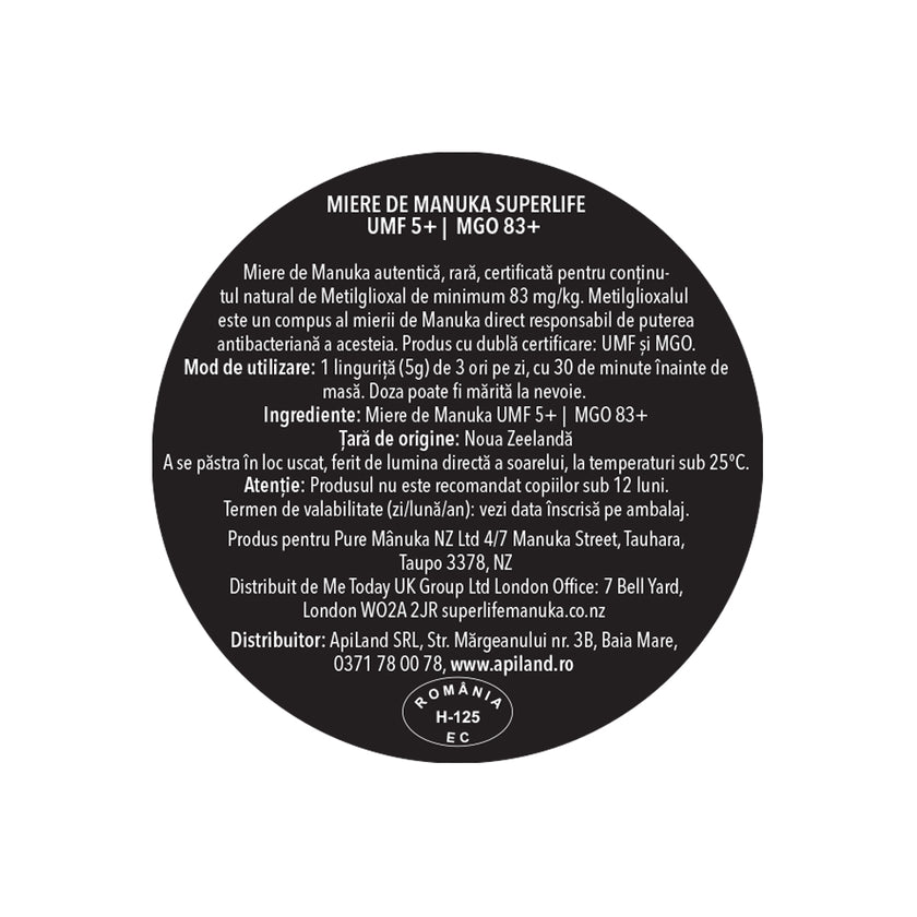 Miere de manuka superlife umf 5+ | mgo 83+ - 250g - Manuka [4]