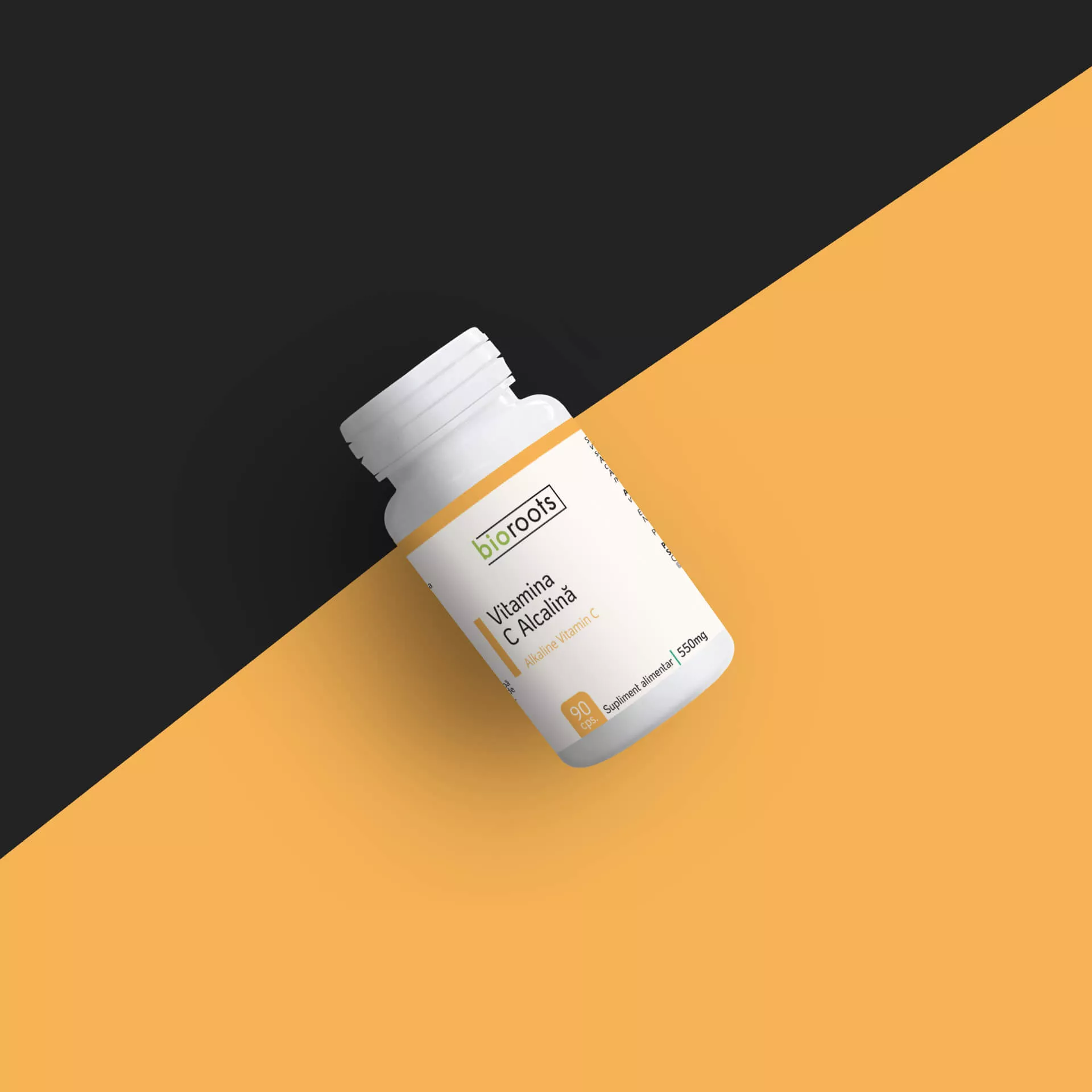 Vitamina C Alcalină 700mg, 90 capsule vegetale (63g) | Bioroots [3]