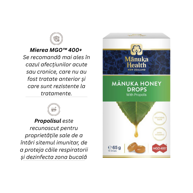 Bomboane cu miere de manuka mgo™ 400+ și propolis - 65g - Manuka [2]
