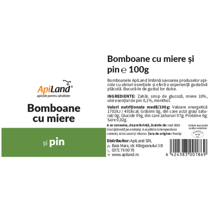Bomboane cu miere și pin - 100g - Apiland [4]