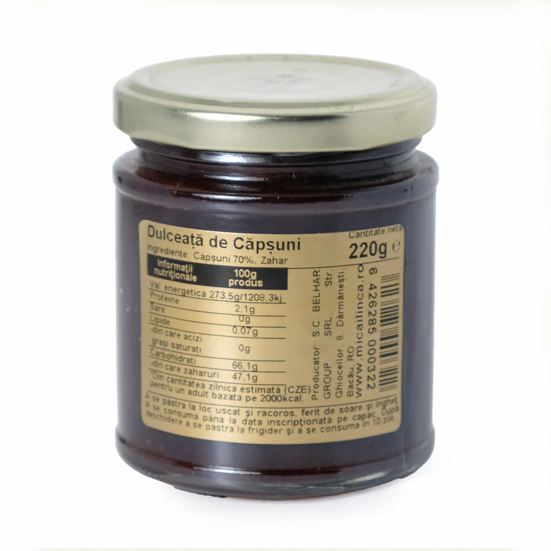 Dulceață naturală de căpșuni 70% 220g - Mica Ilinca [2]