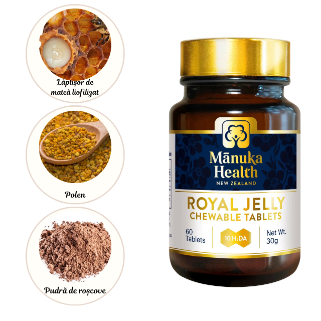 Lăptișor de matcă manuka health - 60 tablete masticabile - 30g - Manuka [3]