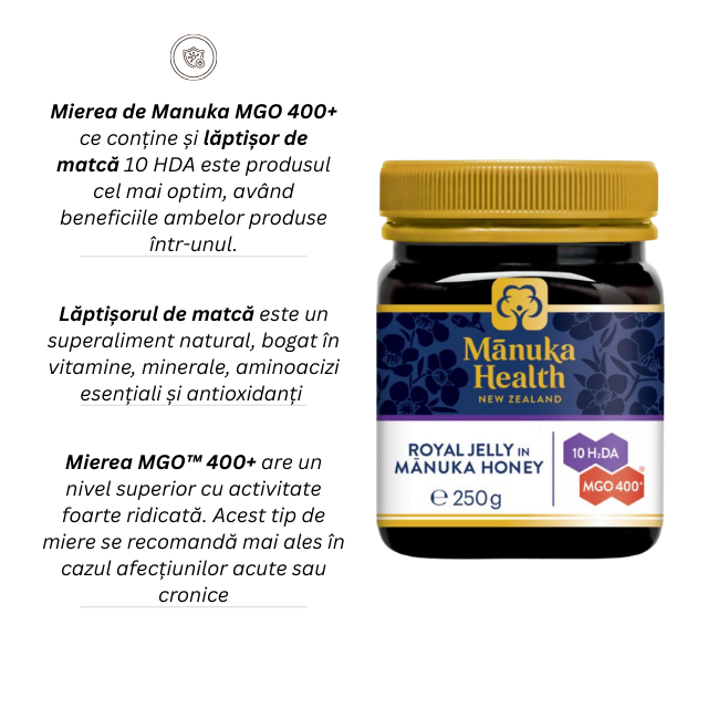 Lăptișor de matcă pur în miere de manuka mgo 400+ - 250g - Manuka [2]