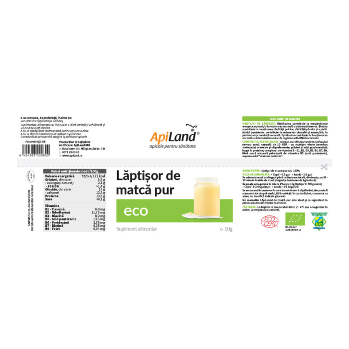 Lăptișor de matcă PUR ECO - 10g - Apiland [5]