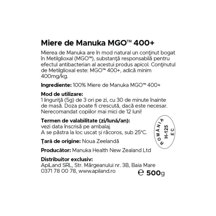 Miere de manuka mgo 400+ - 500g - Manuka [4]