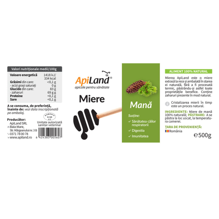 Miere mană - 500g - Apiland [4]