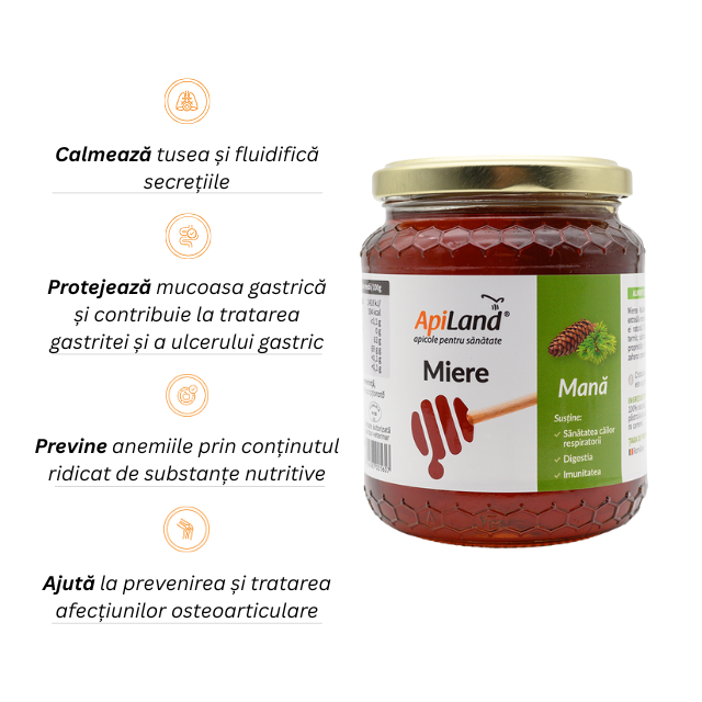 Miere mană - 500g - Apiland [2]
