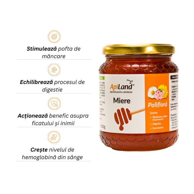 Miere Polifloră - 500g - Apiland [2]