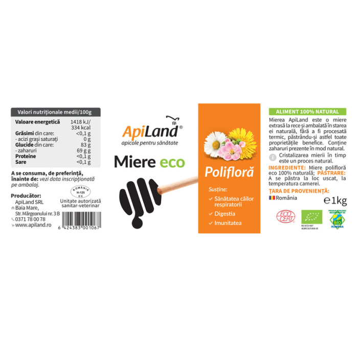 Miere Polifloră ECO - 1kg - Apiland [4]
