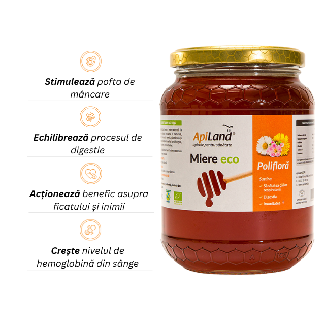 Miere Polifloră ECO - 1kg - Apiland [2]