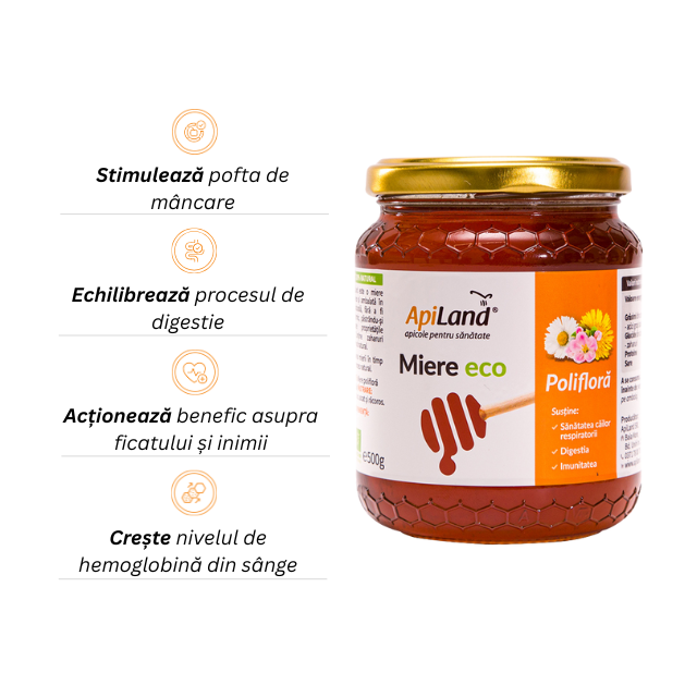 Miere Polifloră ECO - 500g - Apiland [2]