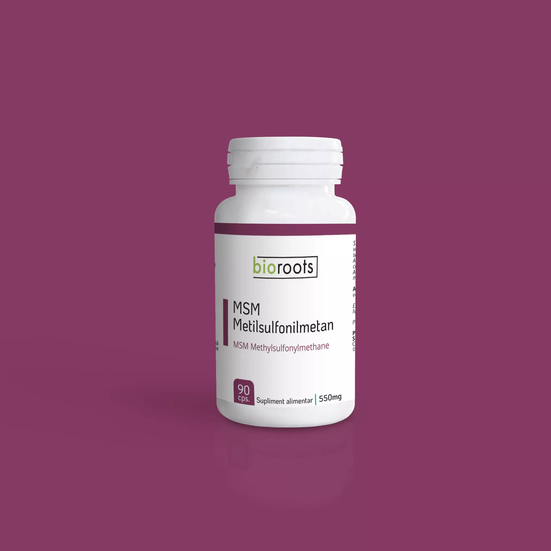 MSM Metilsulfonilmetan 550mg, 90 capsule vegetale (49,5g) | Bioroots [3]