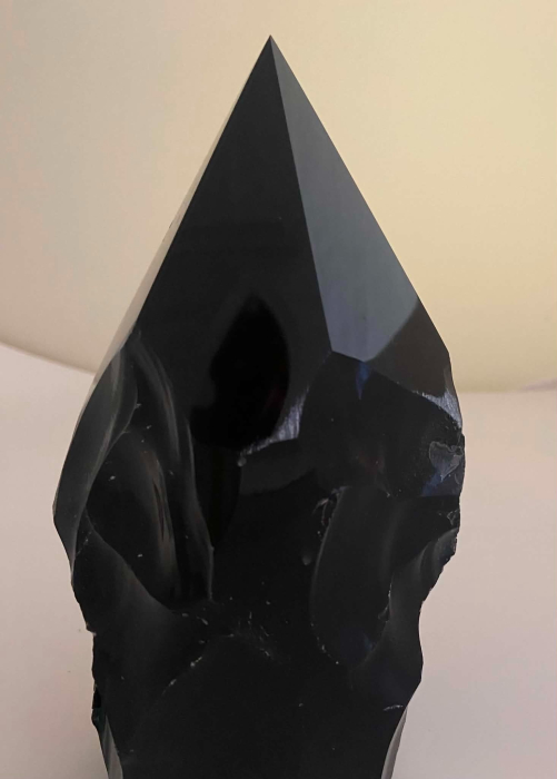 Obsidian Brut cu Vârf Șlefuit în 6 Fețe – Mexic, 20x6x6 cm [3]