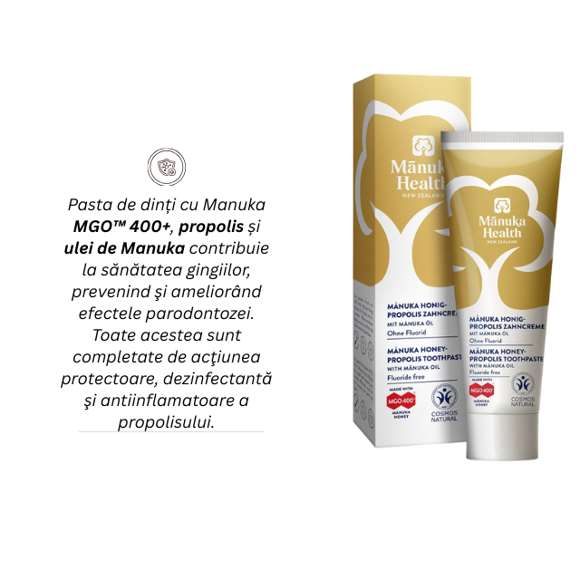Pastă de dinți fără fluor, cu miere de manuka mgo 400+, propolis și ulei de manuka - 75 ml - Manuka [2]