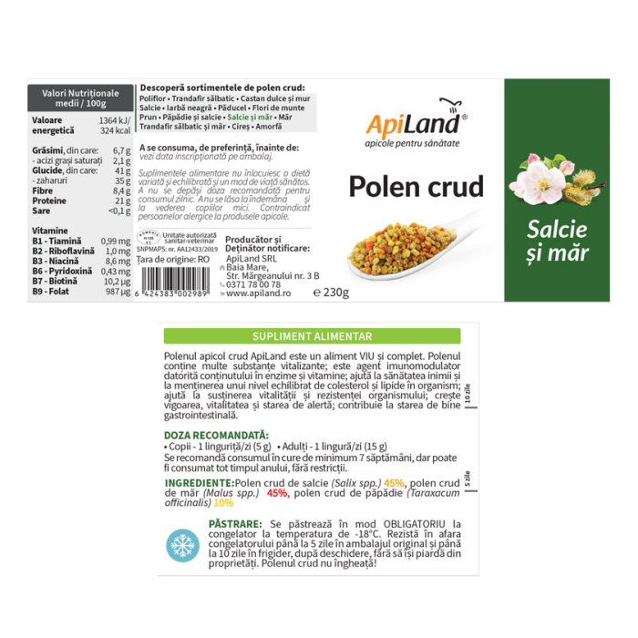 Polen crud de salcie și măr - Apiland [4]