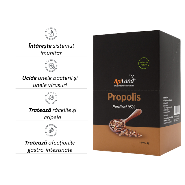 Propolis purificat 95% - 10 plicuri x 10g - Apiland [2]