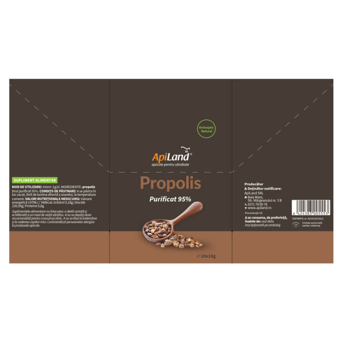 Propolis purificat 95% - 10 plicuri x 10g - Apiland [5]