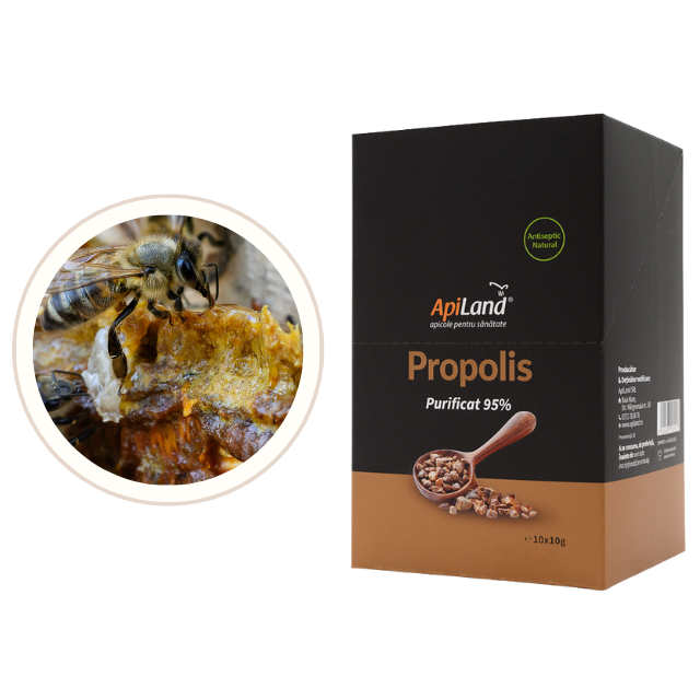 Propolis purificat 95% - 10 plicuri x 10g - Apiland [3]