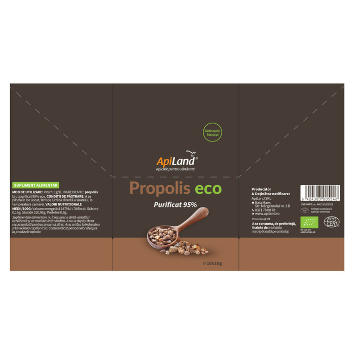 Propolis purificat 95% ECO - 10 plicuri x 10g - Apiland [5]