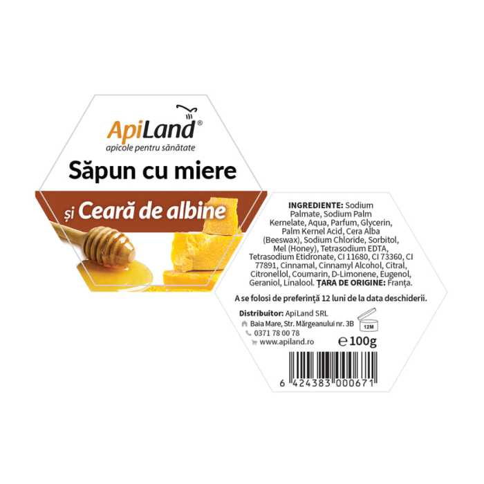 Săpun cu miere și ceară - 100g - Apiland [2]