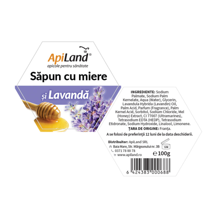 Săpun cu miere și lavandă - 100g - Apiland [2]