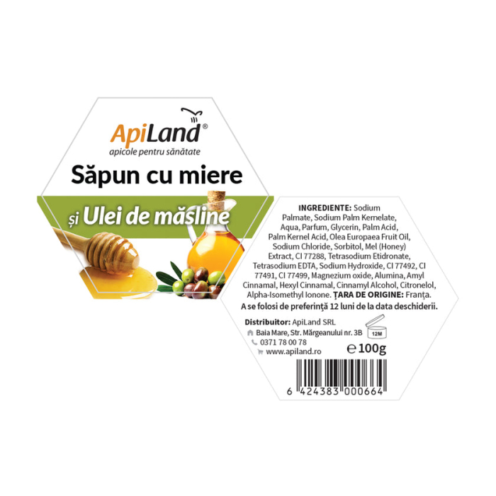 Săpun cu miere și ulei de măsline - 100g - Apiland [2]