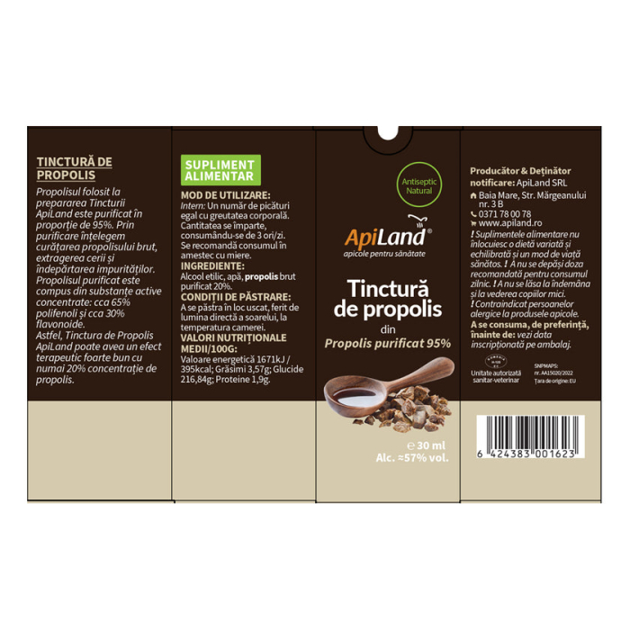Tinctură de propolis purificat 95% - 30 ml - Apiland [4]