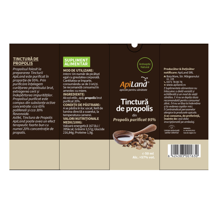 Tinctură de propolis purificat 95% - 50 ml - Apiland [4]