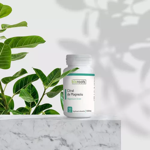 Sănătate - Citrat de magneziu 550mg, 90 capsule vegetale (49,5g) | Bioroots