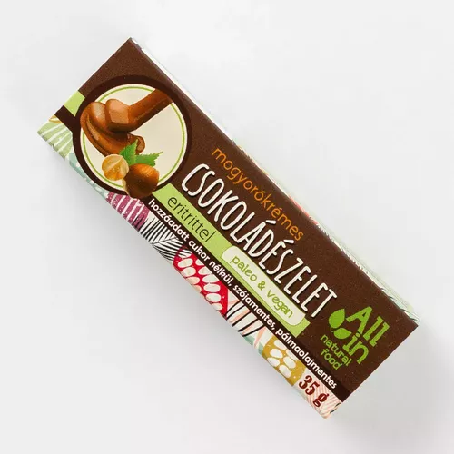 Băcănie - Baton vegan de ciocolată cu cremă de alune de pădure, 35g