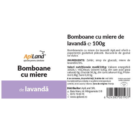 Bomboane cu miere de lavandă - 100g - Apiland [3]