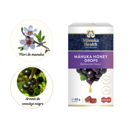 Bomboane cu miere de manuka mgo™ 400+ și coacăze - 65g - Manuka [2]