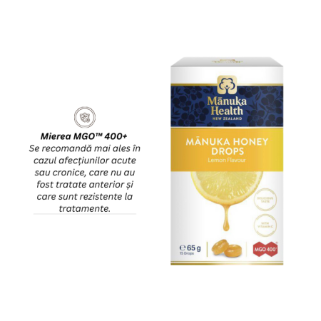 Bomboane cu miere de manuka mgo™ 400+ si lamaie - 65g - Manuka [1]