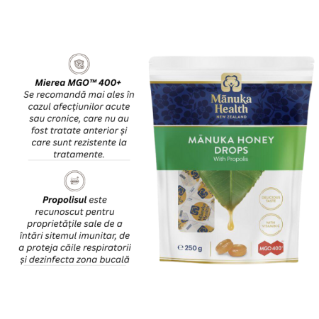 Bomboane cu miere de manuka mgo™ 400+ și propolis - 250g - Manuka [1]