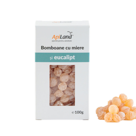 Miere - Bomboane cu miere și eucalipt - 100g - Apiland