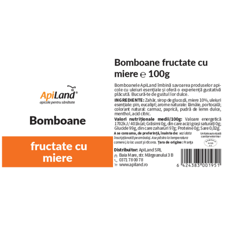Bomboane fructate cu miere - 100g - Apiland [3]