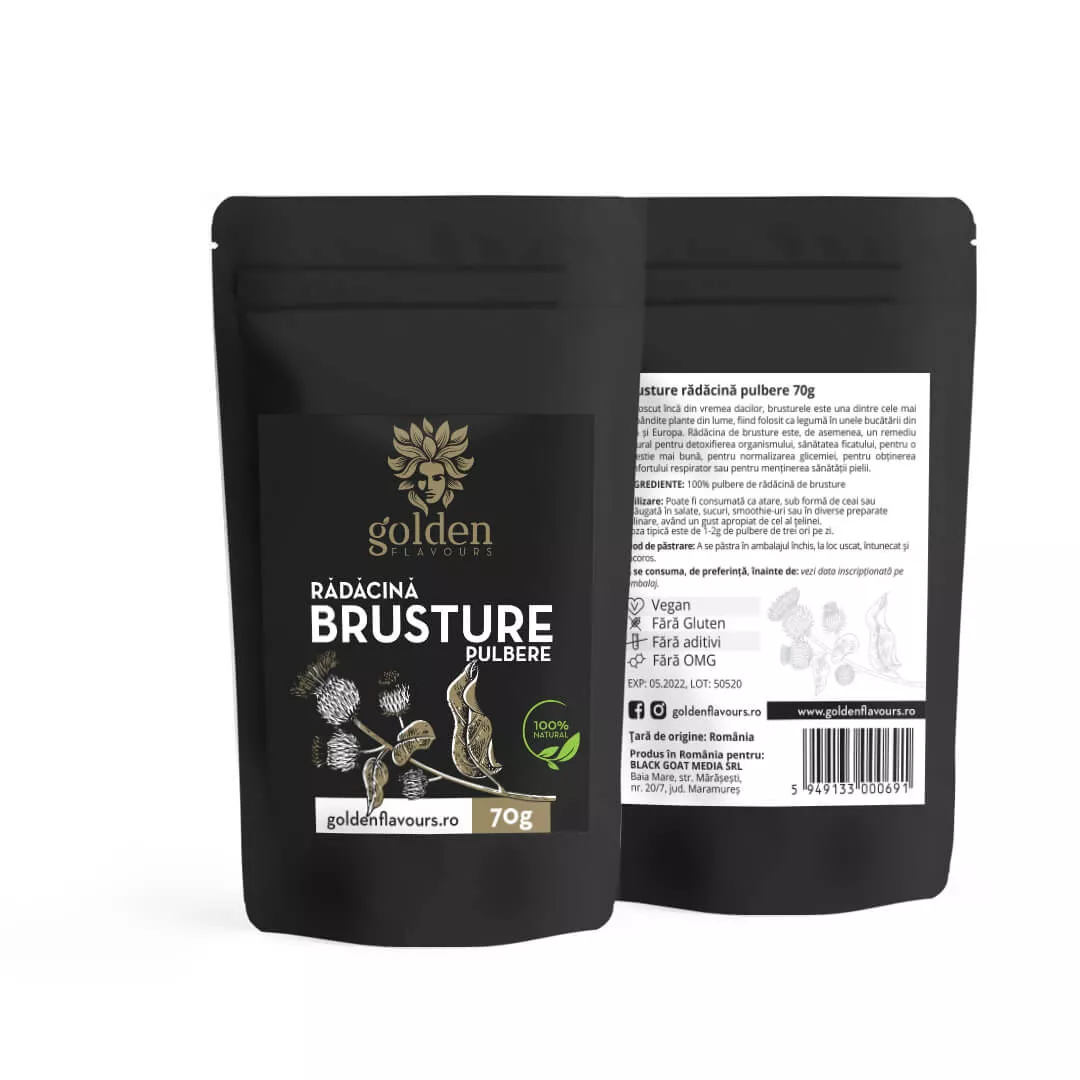 Brusture rădăcină pulbere 100% naturală, 70g | Golden Flavours [1]